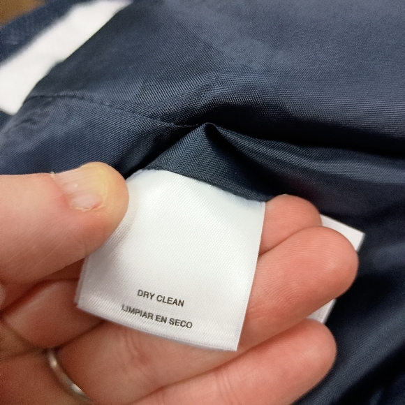 JONES NEW YORK Navy White Striped Nautical Blazer work pinstriped size 12 - Picture 3 of 11